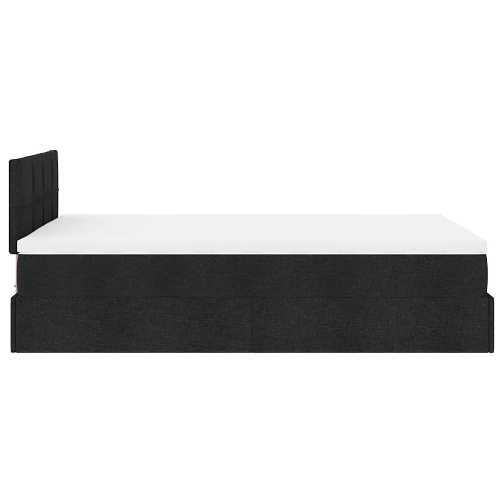 vidaXL Łóżko otomana z materacem i LED, czarny, 120x190 cm, tkanina