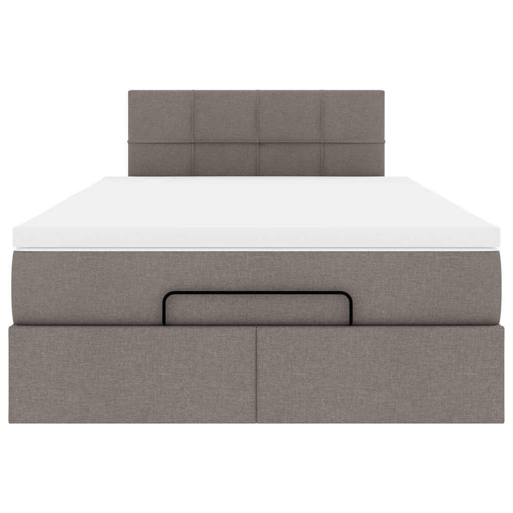 vidaXL Łóżko otomana z materacem i LED, taupe, 120x190cm, tkanina