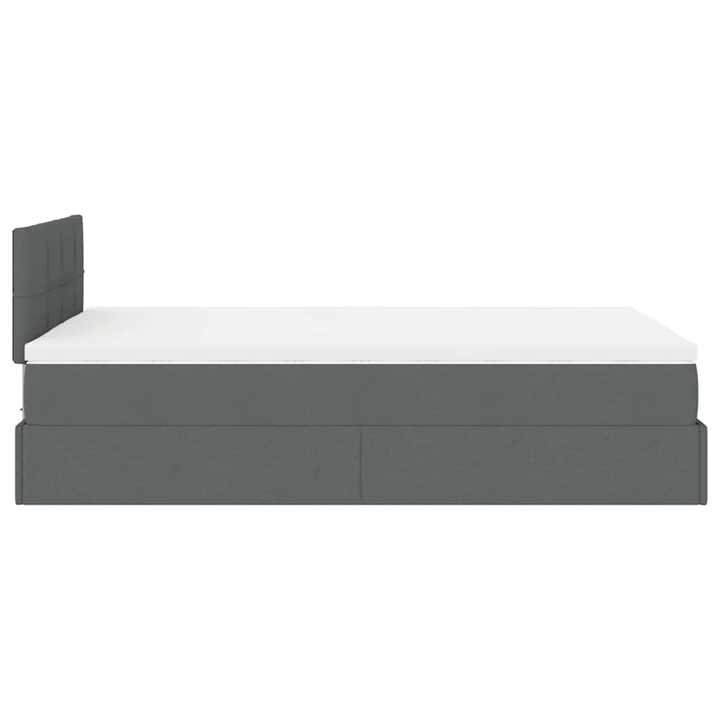 vidaXL Łóżko otomana z materacem i LED, ciemnoszary, 120x200 cm