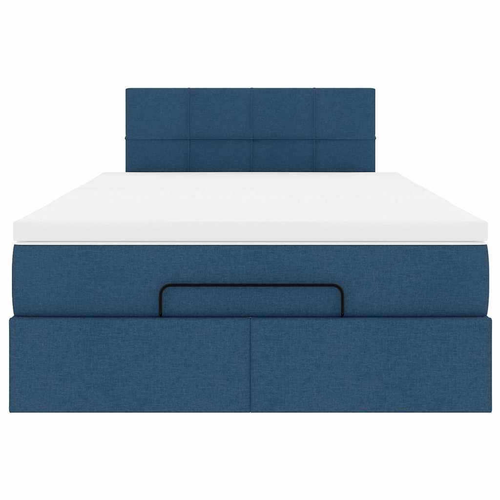 vidaXL Otomana Łóżko z Materacem i LED Niebieski 120x200 cm Tkanina