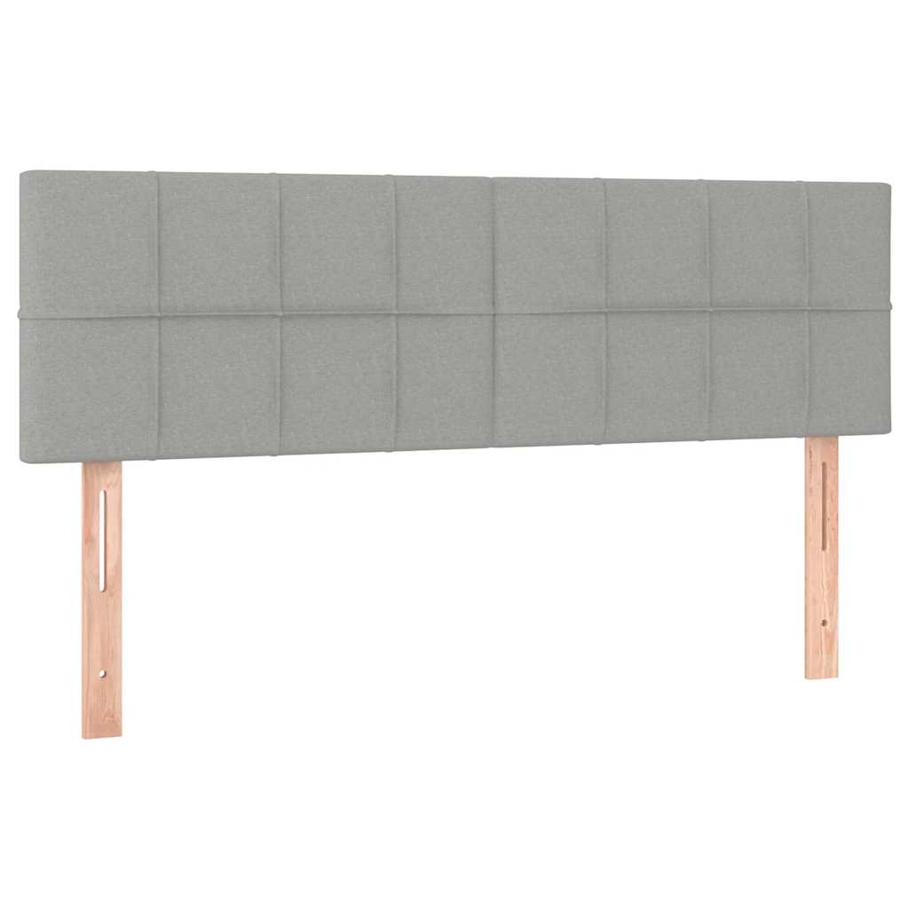 vidaXL Łóżko Ottoman z materacem i diodami LED Jasnoszary 140x190 cm