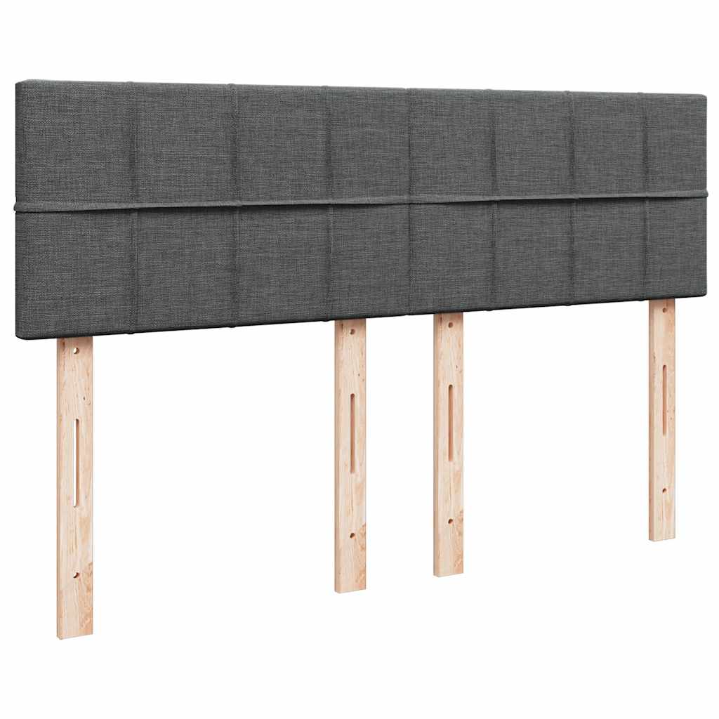 vidaXL Łóżko Ottoman z materacem i diodami LED Ciemnoszary 140x190 cm