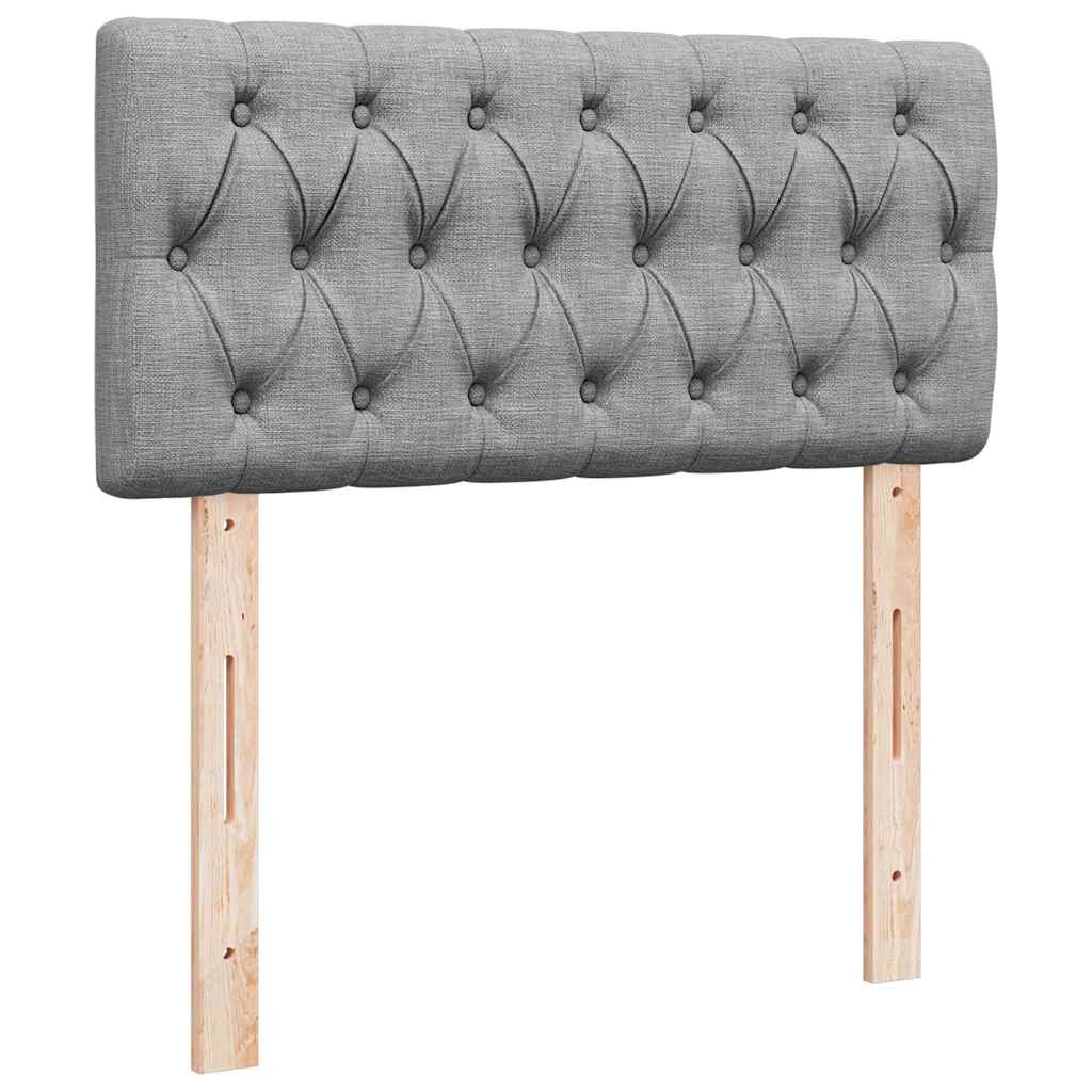 vidaXL Łóżko Ottoman z materacem i LED, jasnoszary, 80x200cm, tkanina