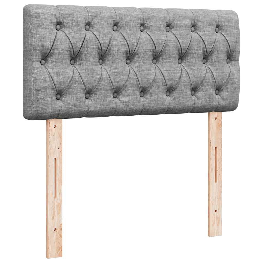 vidaXL Łóżko Ottoman z materacem i LED, jasnoszary, 90x200 cm, tkanina