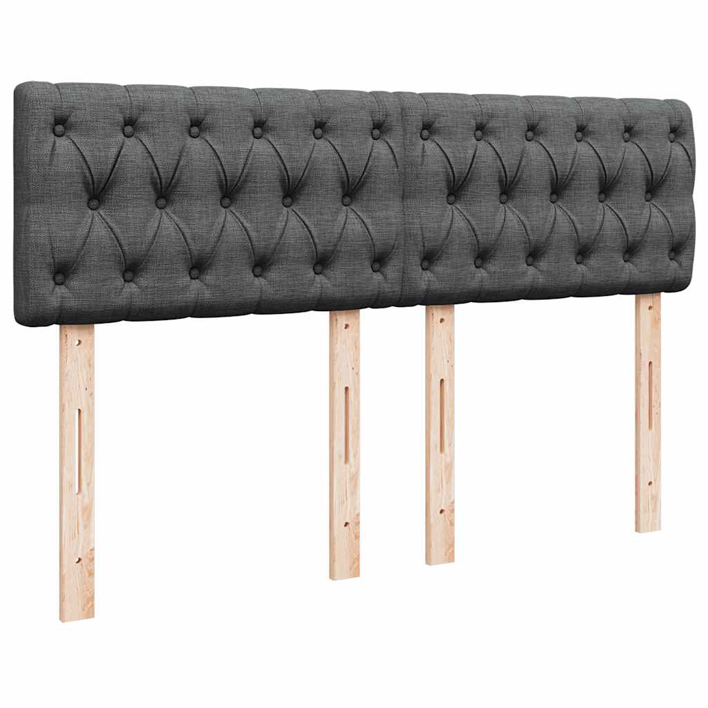 vidaXL Łóżko Ottoman z materacem i diodami LED Ciemnoszary 140x190 cm