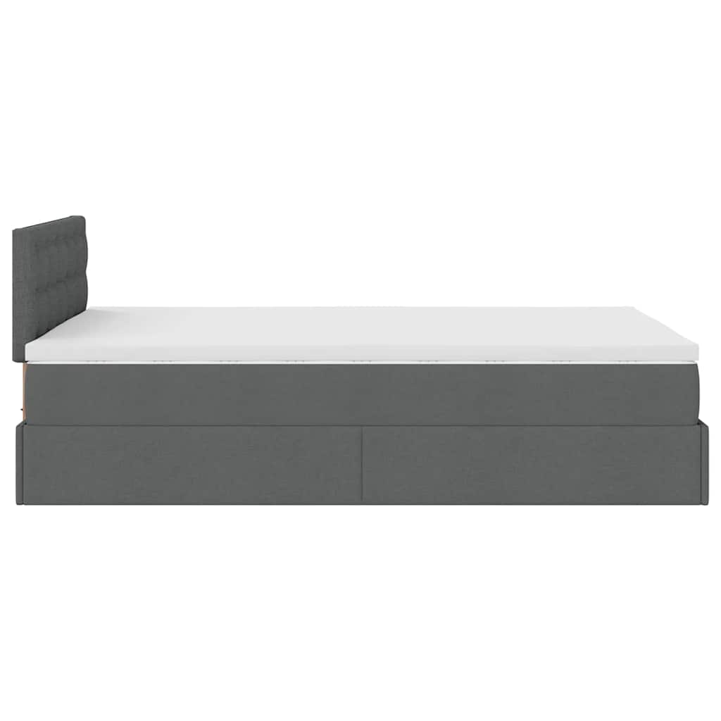 vidaXL Łóżko otomana z materacem i LED, ciemnoszary, 120x200 cm
