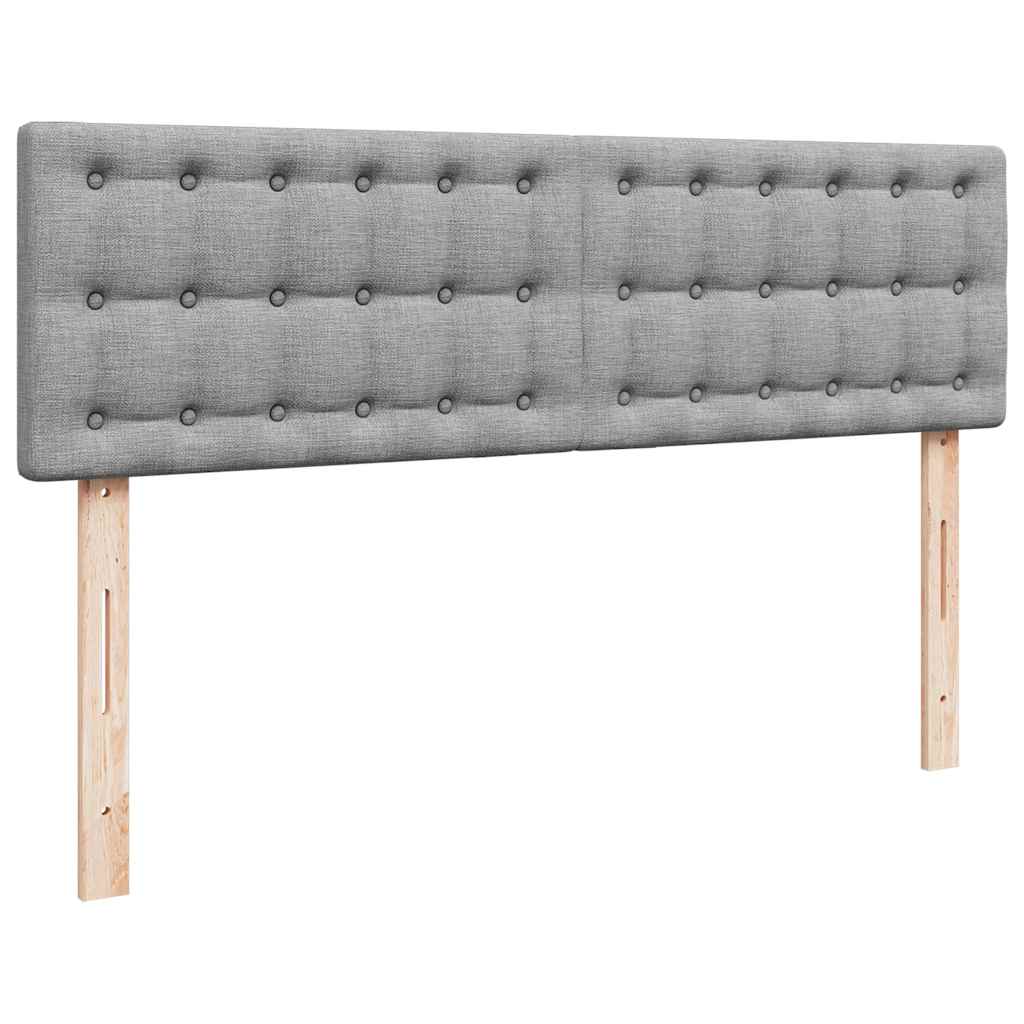 vidaXL Łóżko Ottoman z materacem i diodami LED Jasnoszary 140x190 cm