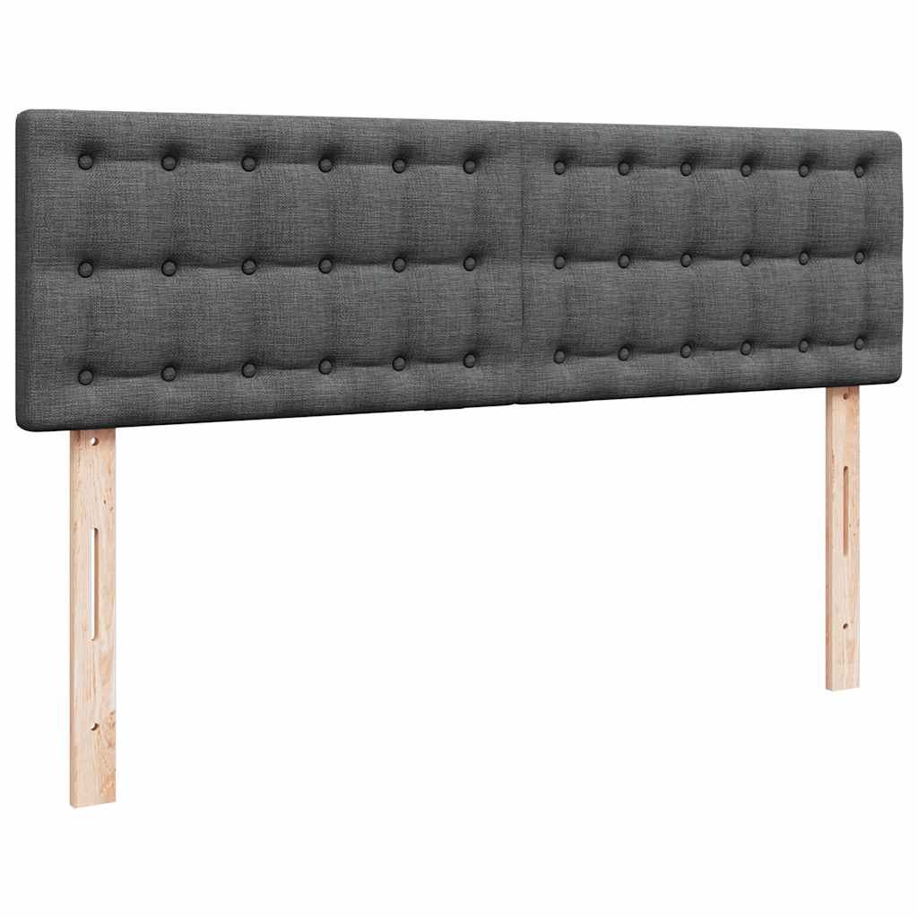 vidaXL Łóżko Ottoman z materacem i diodami LED Ciemnoszary 140x190 cm