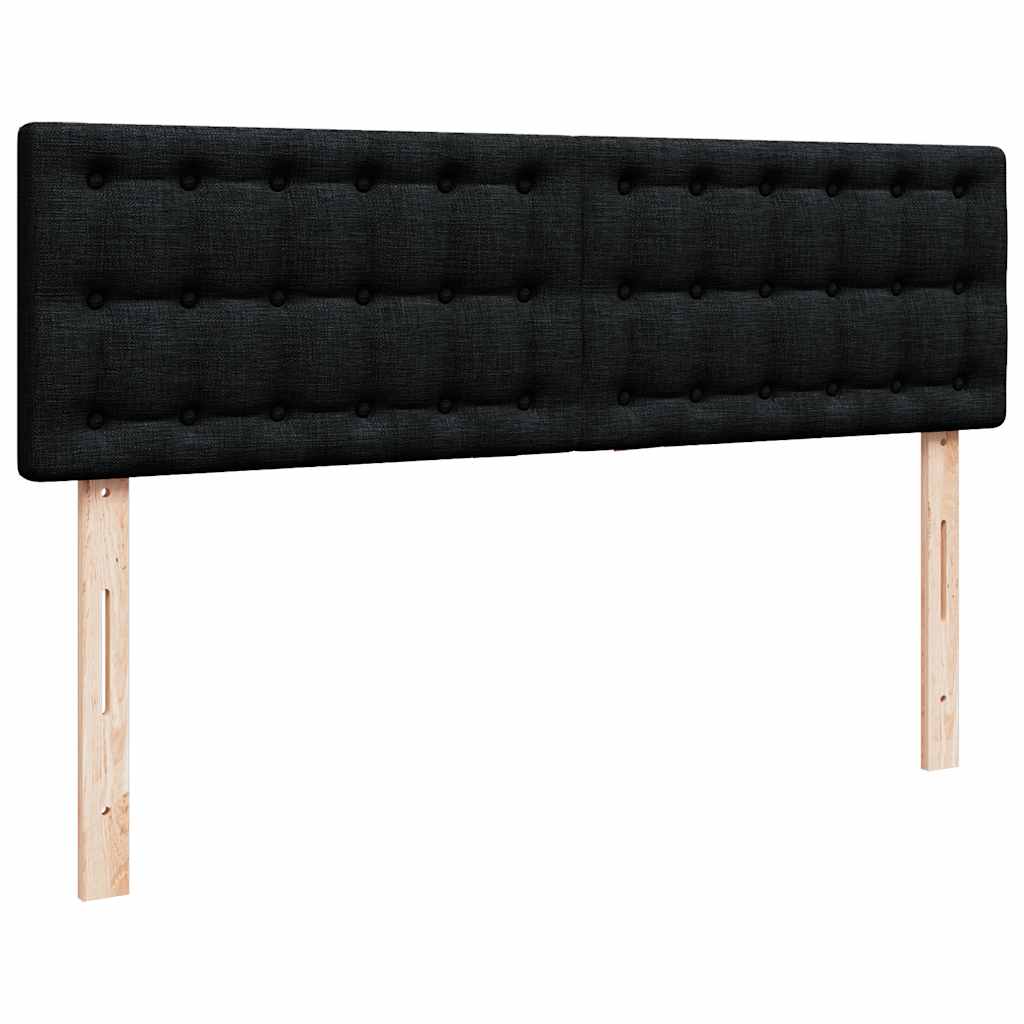 vidaXL Łóżko Ottoman z materacem i diodami LED Czarny 140x190 cm