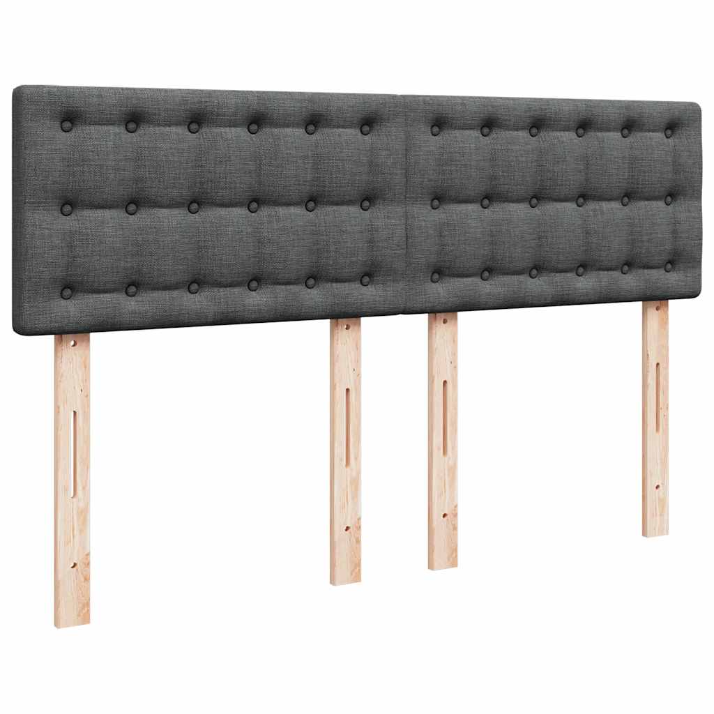 vidaXL Łóżko otomana z materacem i diodami LED ciemnoszare 140x200 cm