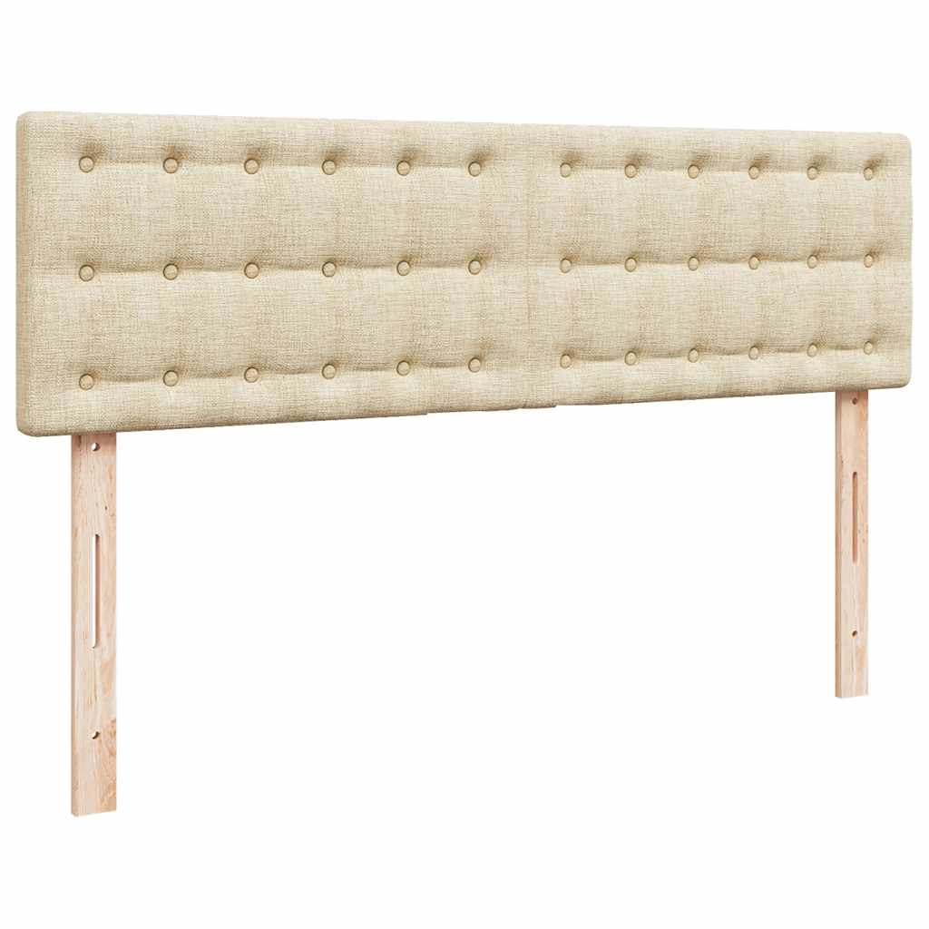 vidaXL Otomana Łóżko z Materacem i LED Kremowy 140x200 cm Tkanina