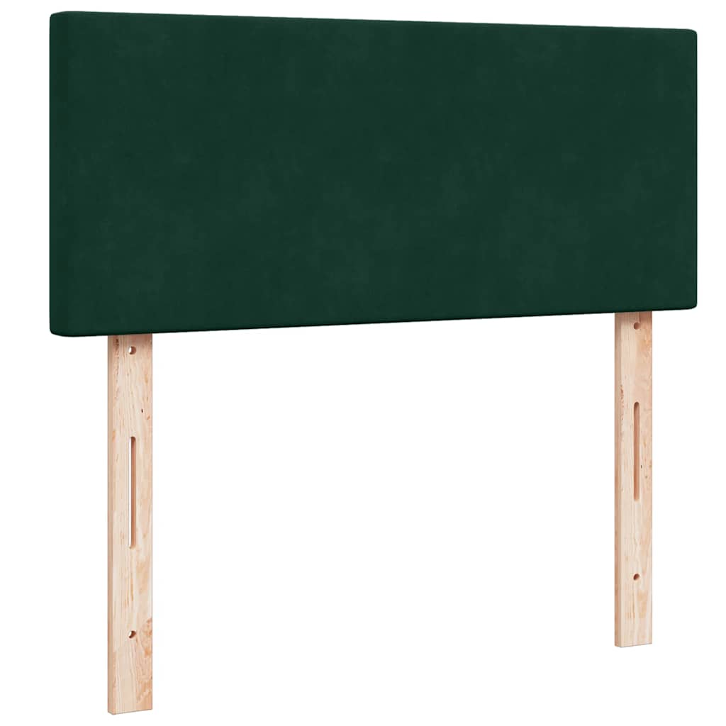 vidaXL Łóżko otomana z materacem i LED ciemnozielony 120x190cm aksamit