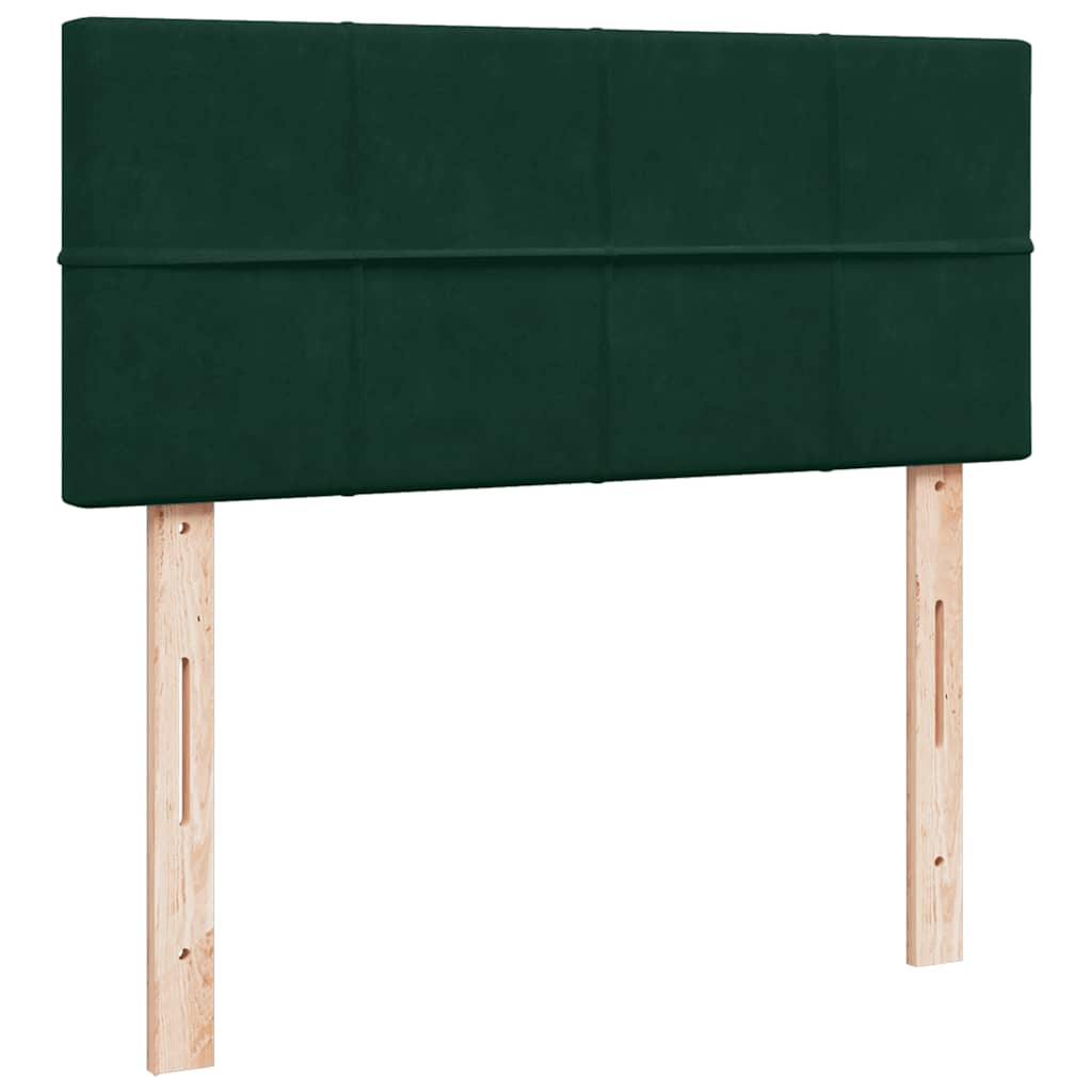 vidaXL Łóżko otomana z materacem i LED ciemnozielony 120x190cm aksamit