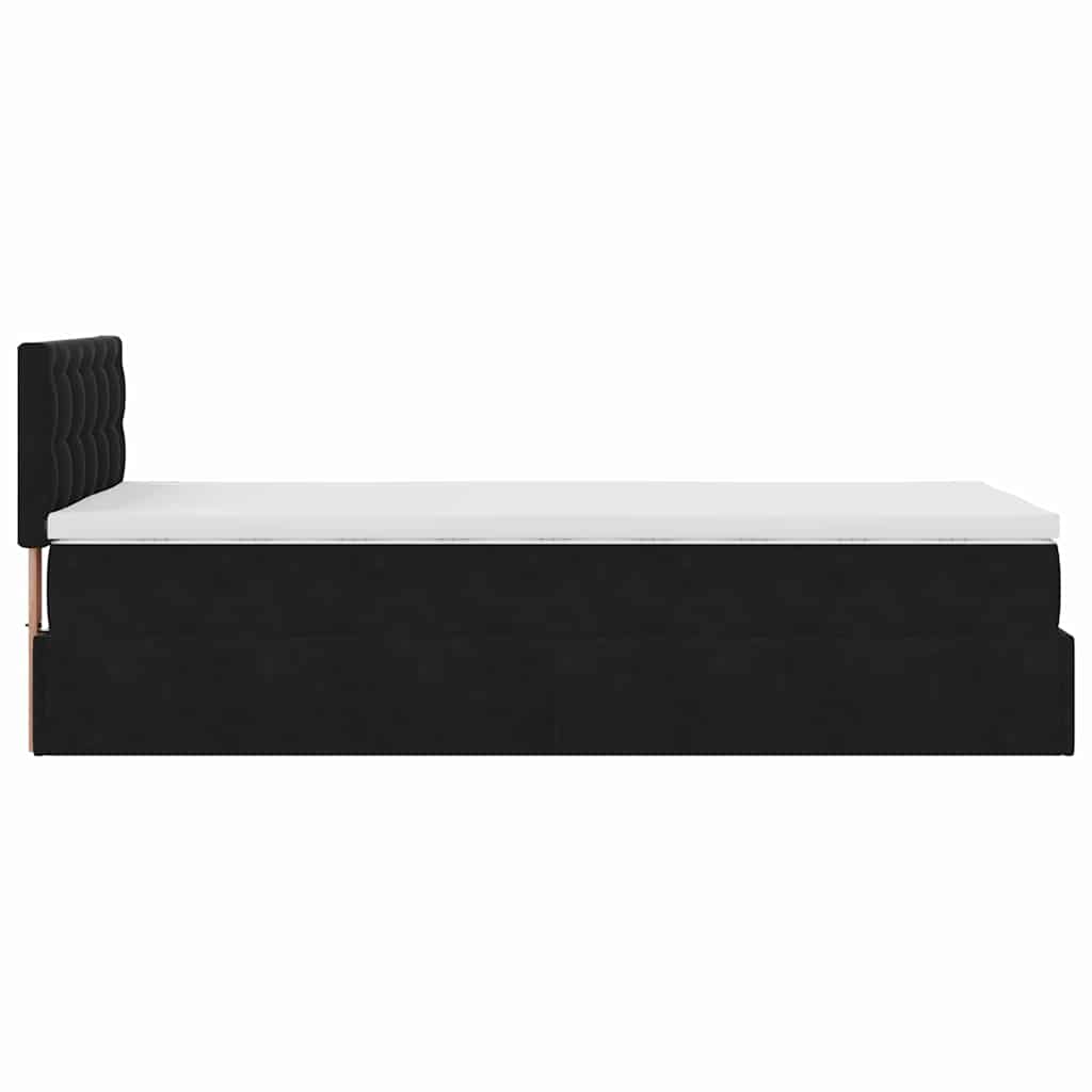 vidaXL Łóżko Ottoman z materacem i LED, czarny, 80x200cm, aksamit