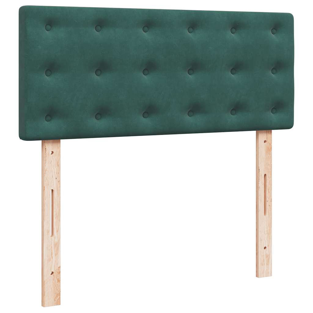 vidaXL Łóżko otomana z materacem i LED ciemnozielony 120x190cm aksamit