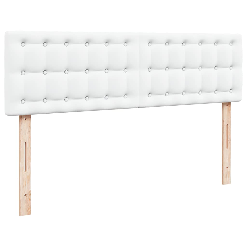 vidaXL Rama łóżka otomana z materacami, biała, 160x200 cm, ekoskóra