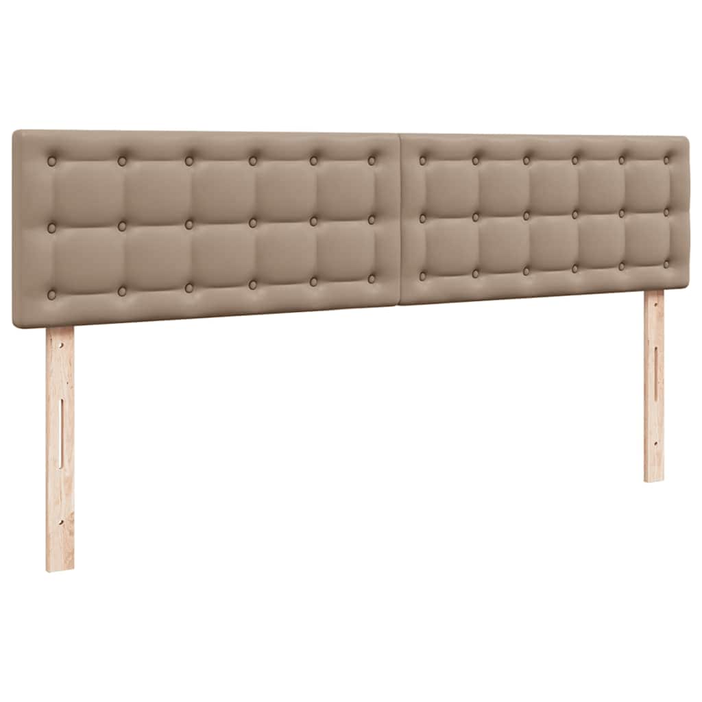 vidaXL Rama łóżka otomana z materacami, cappucino, 180x200cm, ekoskóra