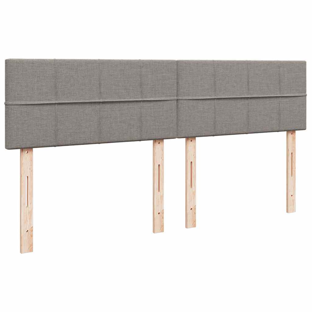 vidaXL Rama łóżka otomana z materacami, taupe, 160x200 cm, tkanina