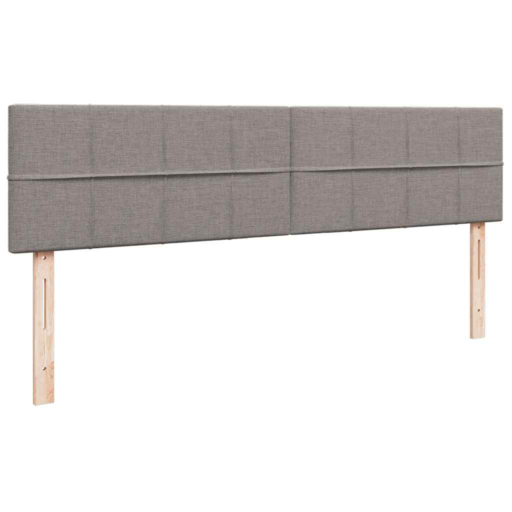vidaXL Rama łóżka otomana z materacami, taupe, 200x200 cm, tkanina