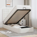 vidaXL Łóżko otomana z materacem, biała, 90x200 cm, ekoskóra
