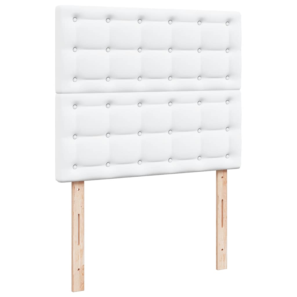 vidaXL Rama łóżka otomana z materacem, biała, 120x190 cm, ekoskóra