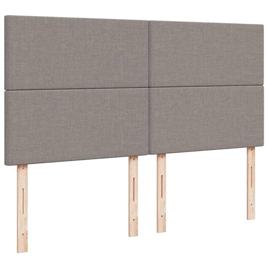 vidaXL Rama łóżka otomana z materacami, taupe, 200x200 cm, tkanina