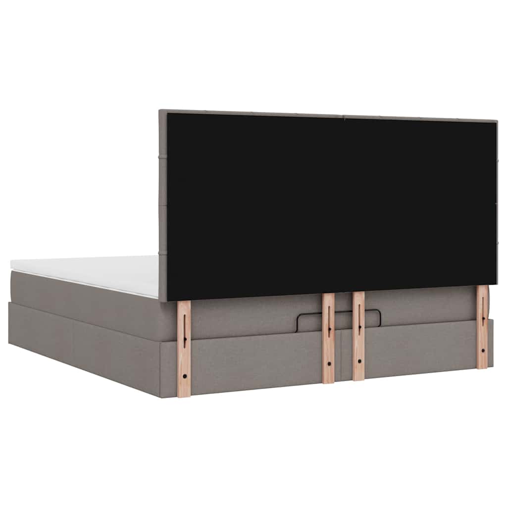 vidaXL Rama łóżka otomana z materacem, taupe, 180x200 cm, tkanina