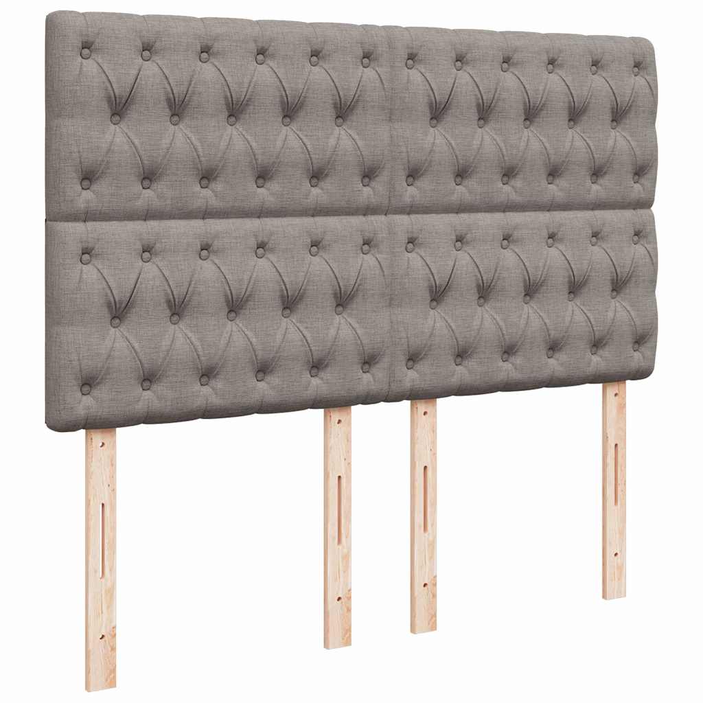 vidaXL Rama łóżka otomana z materacem, taupe, 140x190 cm, tkanina