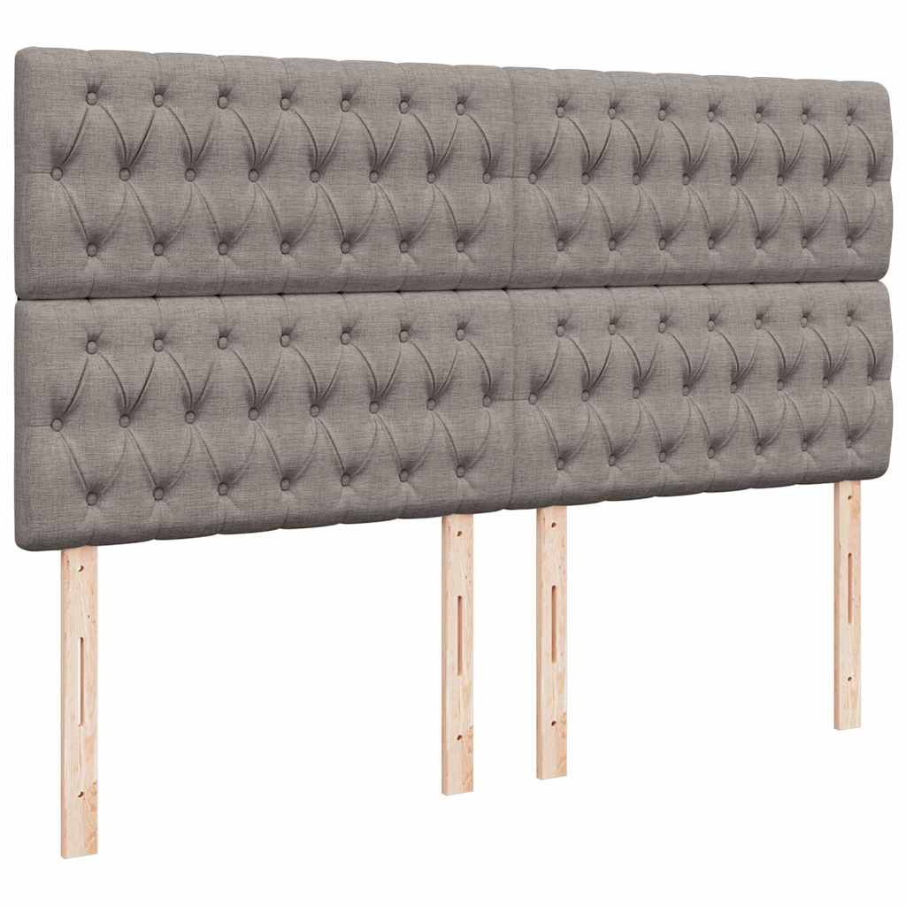 vidaXL Rama łóżka otomana z materacami, taupe, 200x200 cm, tkanina