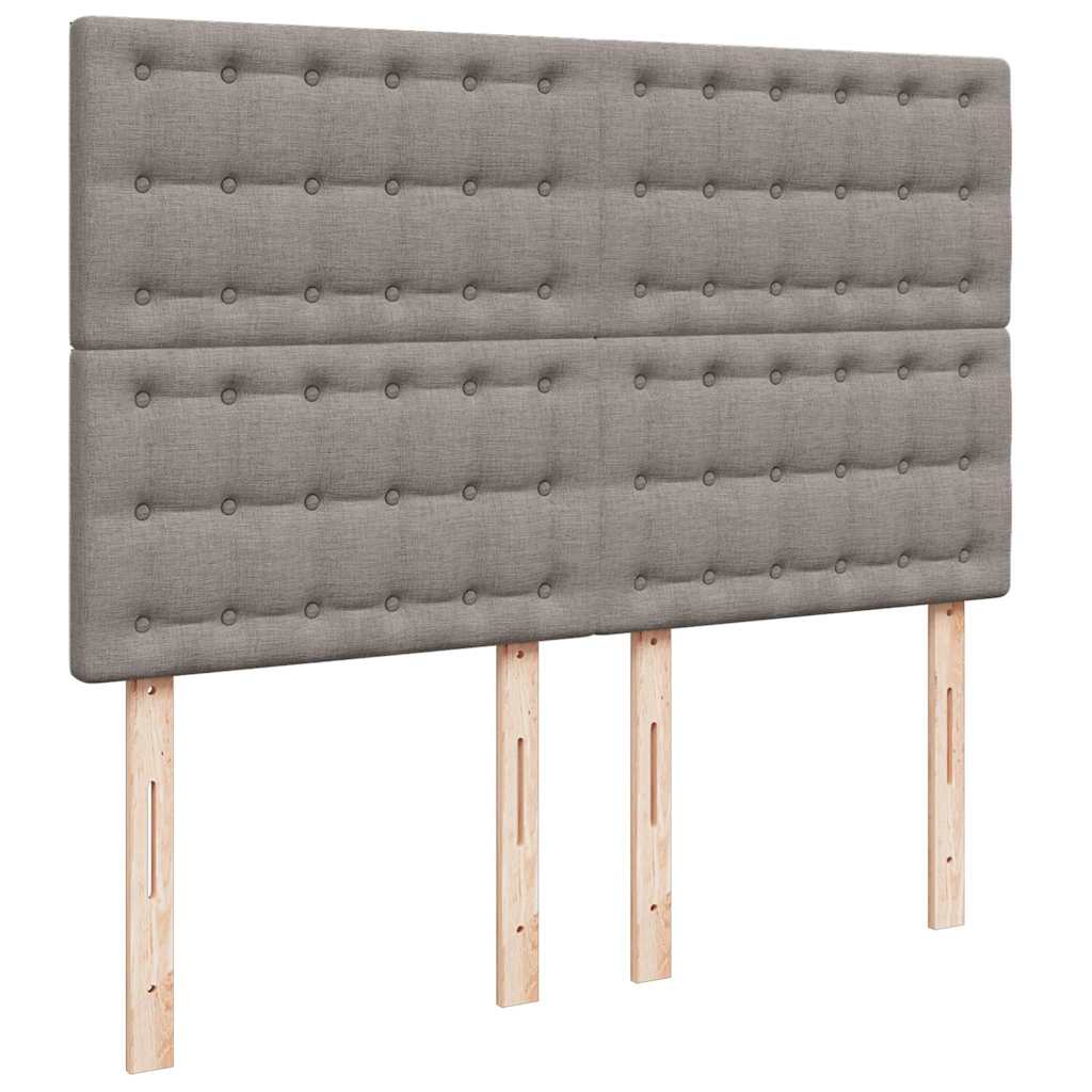 vidaXL Rama łóżka otomana z materacem, taupe, 140x190 cm, tkanina