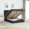 vidaXL Rama łóżka otomana z materacami, czarna, 140x200 cm, aksamit