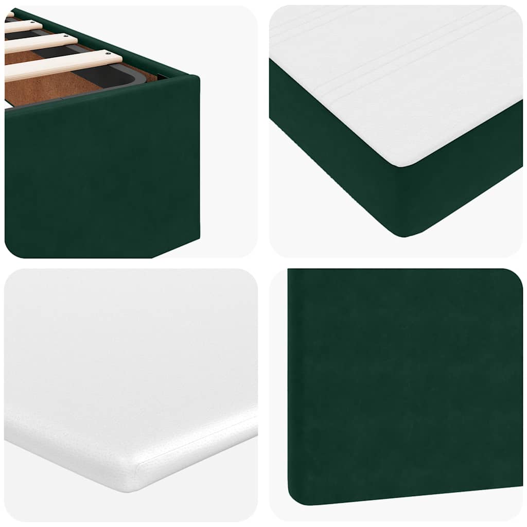 vidaXL Rama łóżka otomana z materacami, zielona, 140x200 cm, aksamit