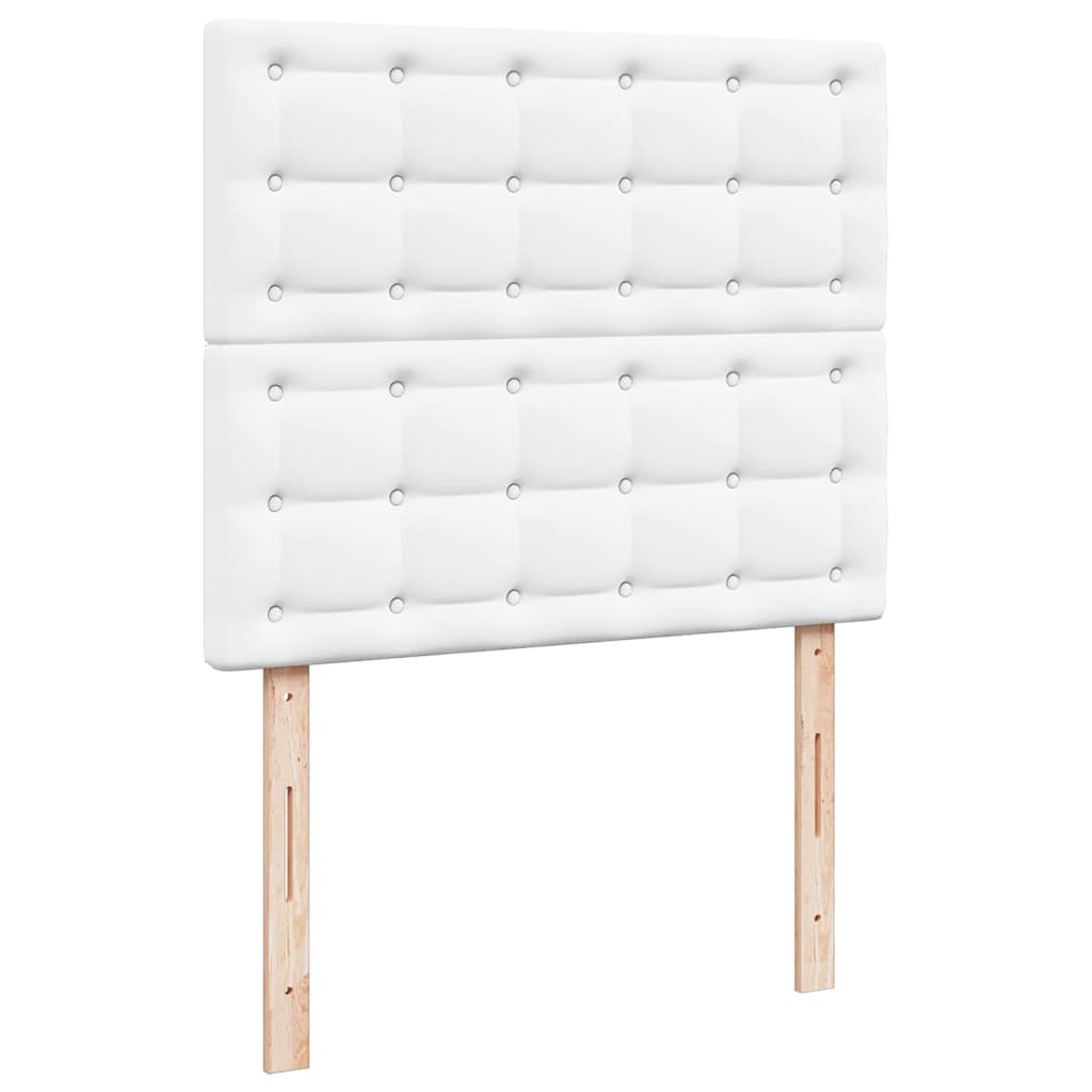 vidaXL Rama łóżka otomana z materacem, biała, 120x190 cm, ekoskóra