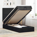 vidaXL Łóżko Ottoman z materacem i LED, czarny, 80x200cm, tkanina