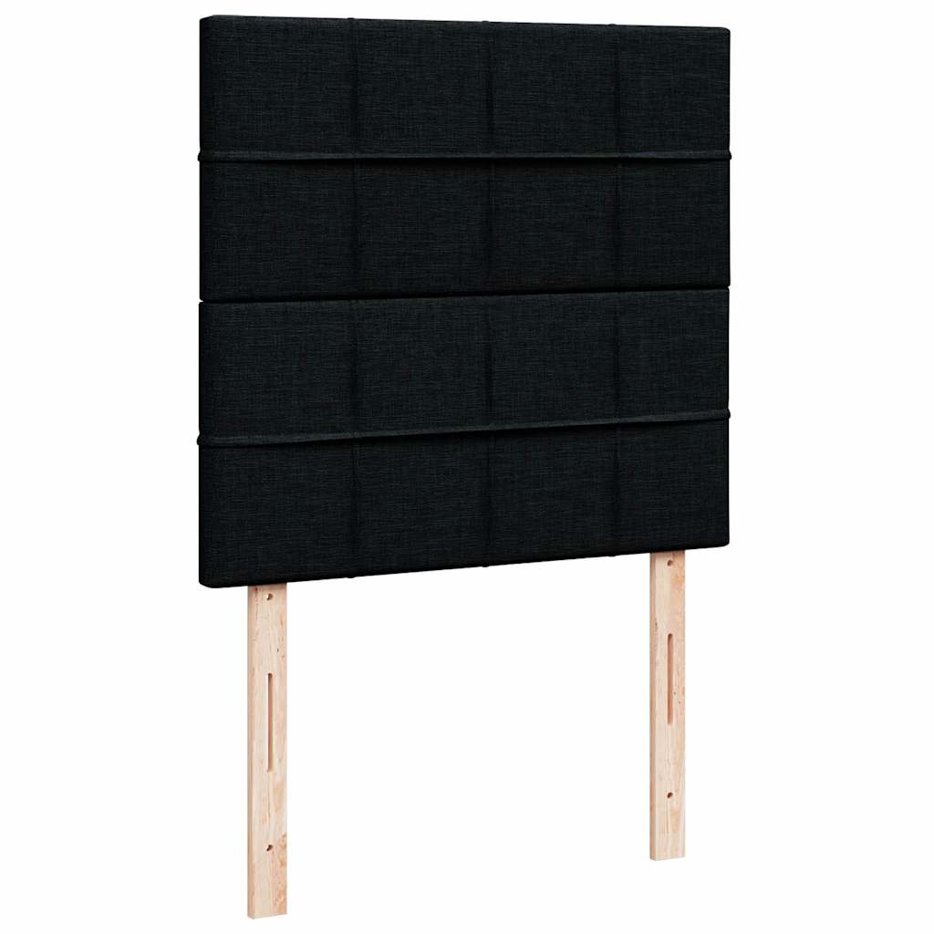 vidaXL Łóżko Ottoman z materacem i LED, czarny, 80x200cm, tkanina
