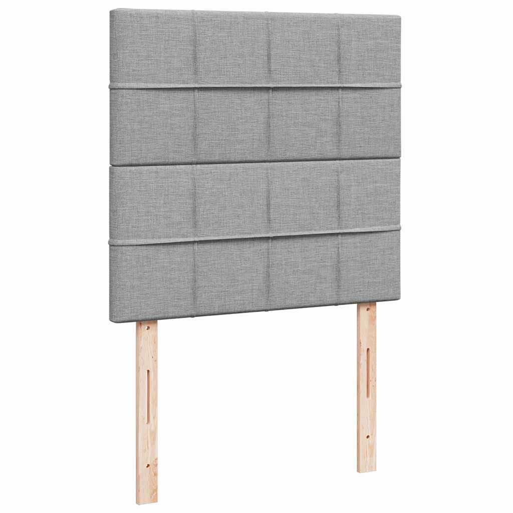 vidaXL Łóżko Ottoman z materacem i LED, jasnoszary, 90x200 cm, tkanina