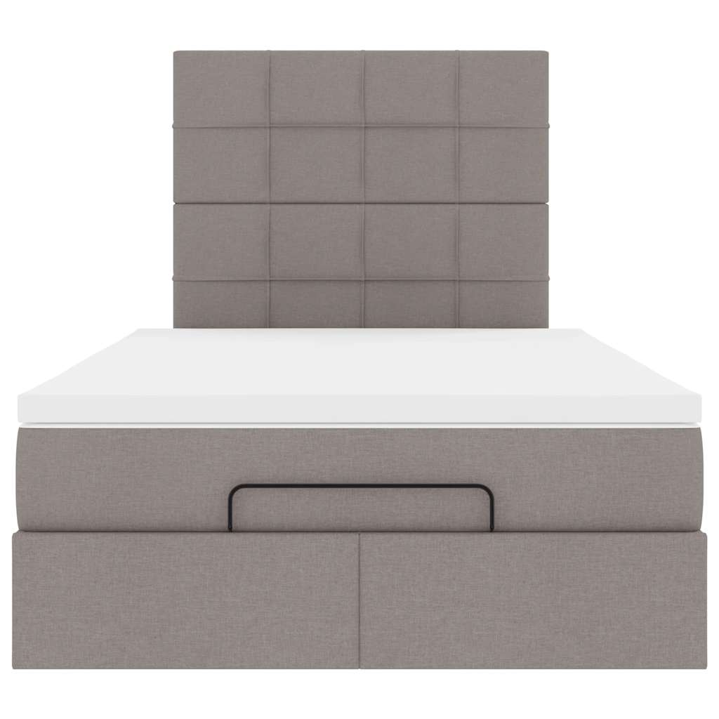 vidaXL Rama łóżka otomana z materacem, taupe, 120x200 cm, tkanina