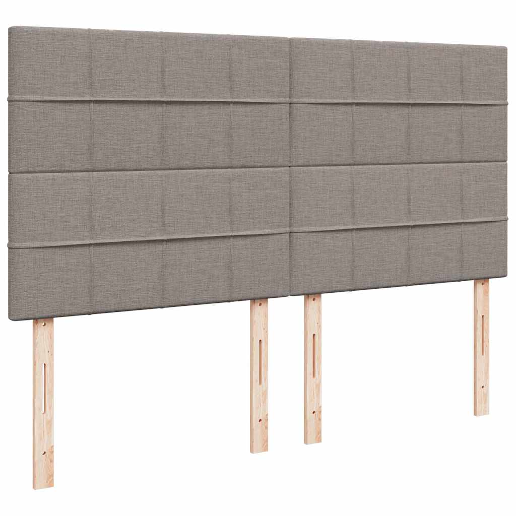 vidaXL Rama łóżka otomana z materacami, taupe, 200x200 cm, tkanina