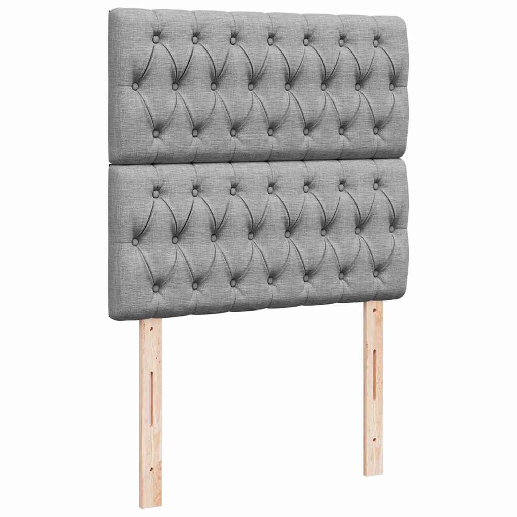 vidaXL Łóżko Ottoman z materacem i LED, jasnoszary, 80x200cm, tkanina