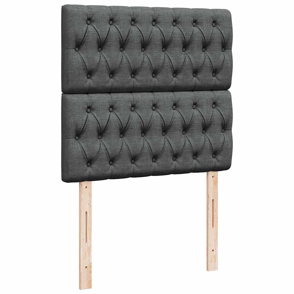 vidaXL Łóżko Ottoman z materacem i LED, ciemnoszary, 80x200cm, tkanina