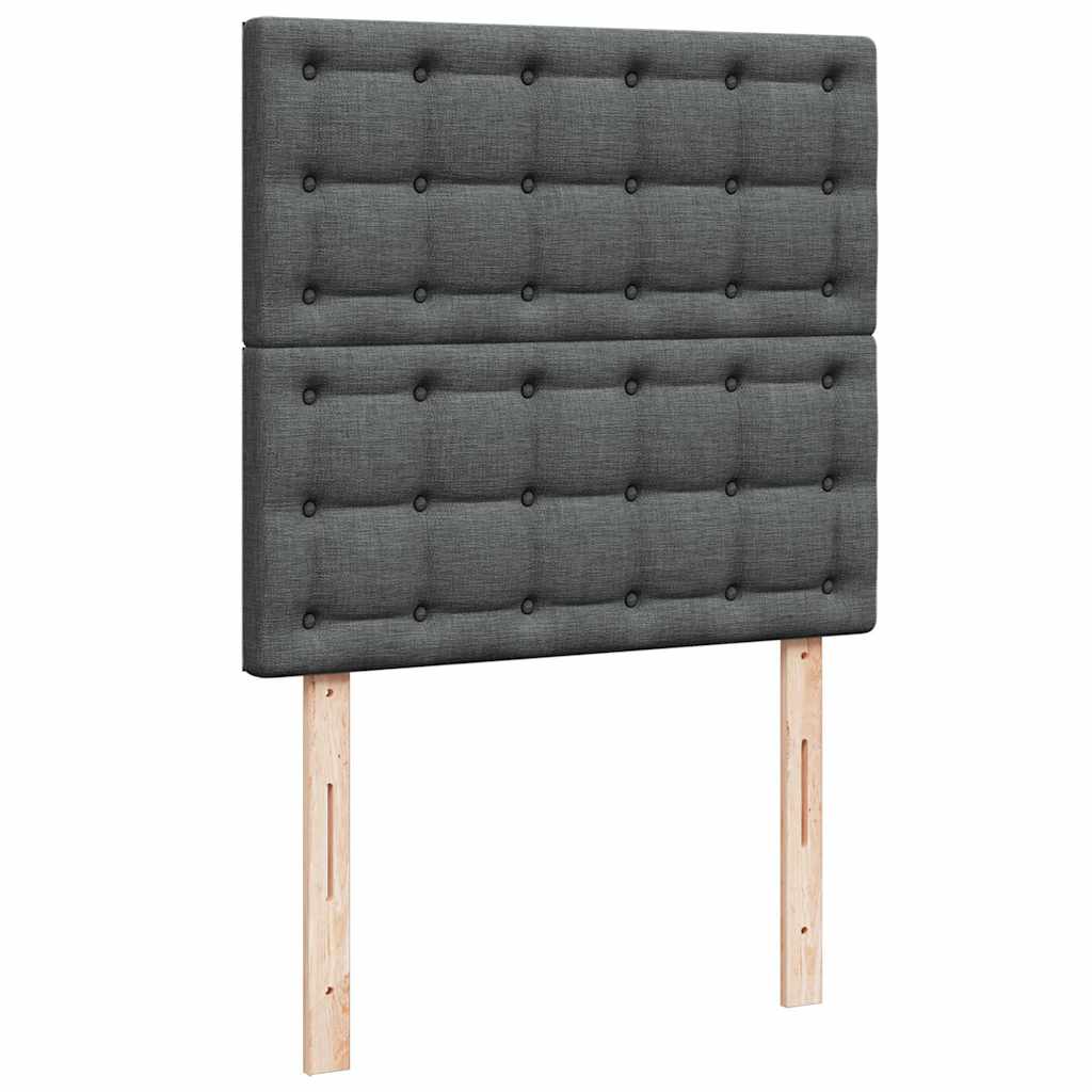 vidaXL Łóżko Ottoman z materacem i LED, ciemnoszary, 80x200cm, tkanina