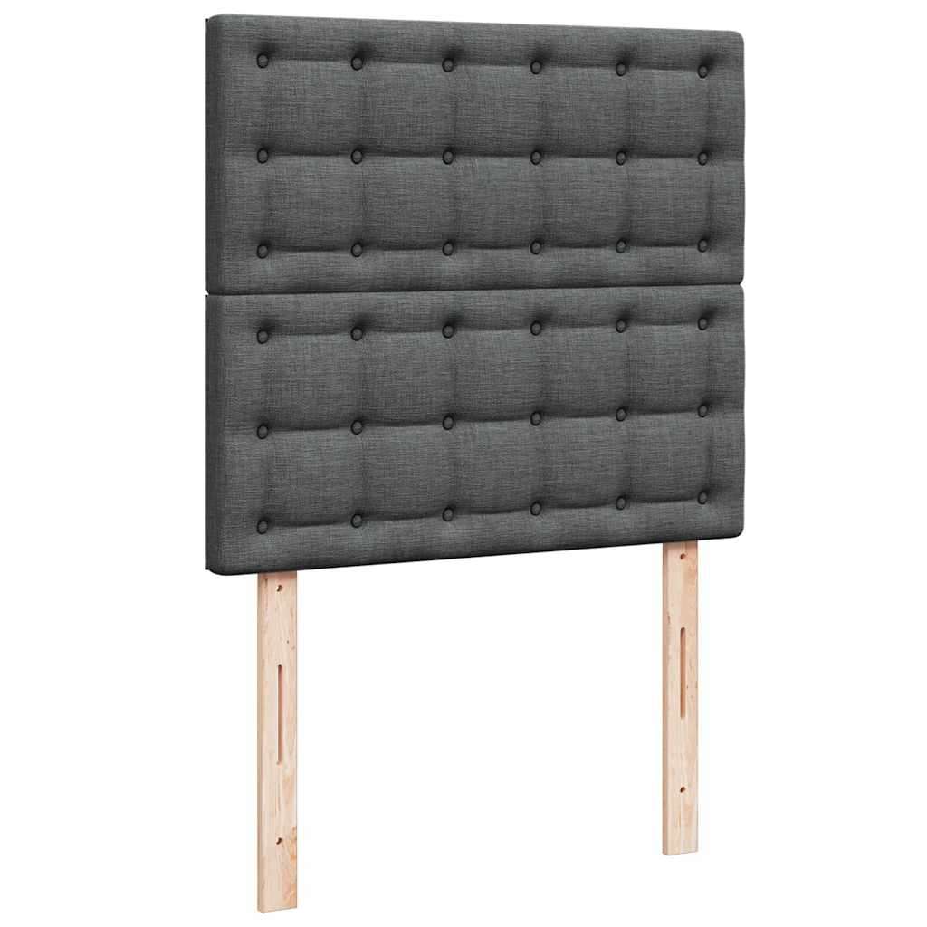 vidaXL Rama łóżka otomana z materacem, ciemnoszara, 90x190 cm, tkanina