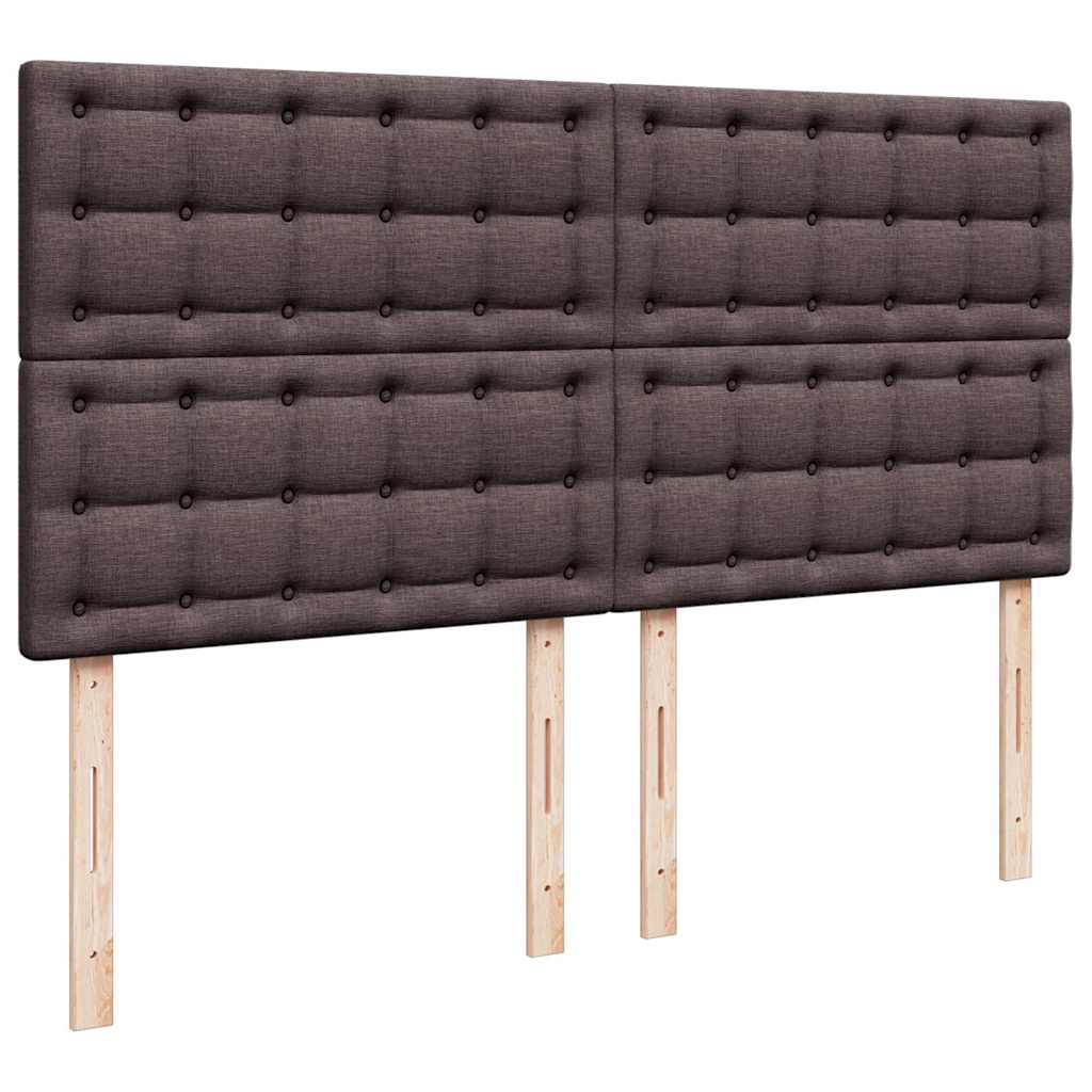 vidaXL Rama łóżka otomana z materacami, brązowa, 200x200 cm, tkanina