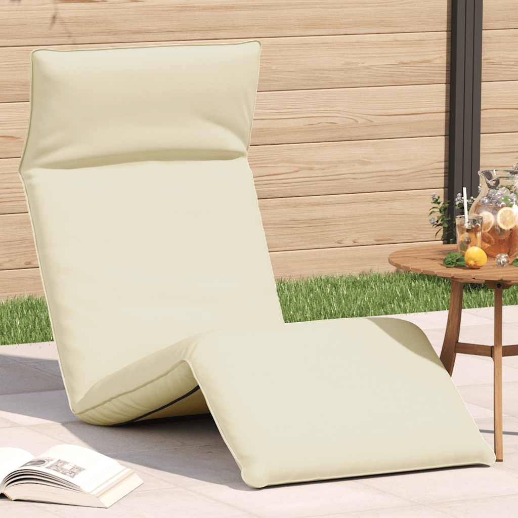 vidaXL Leżak składany kremowy 175x54x8,5 cm tkanina Oxford