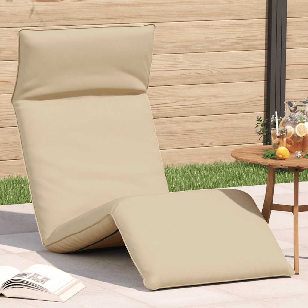 vidaXL Leżak składany beżowy 175x54x8,5 cm tkanina Oxford