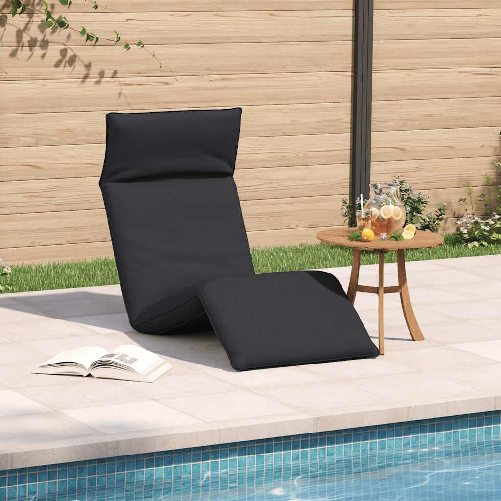 vidaXL Leżak składany czarny 175x54x8,5 cm Oxford Fabric