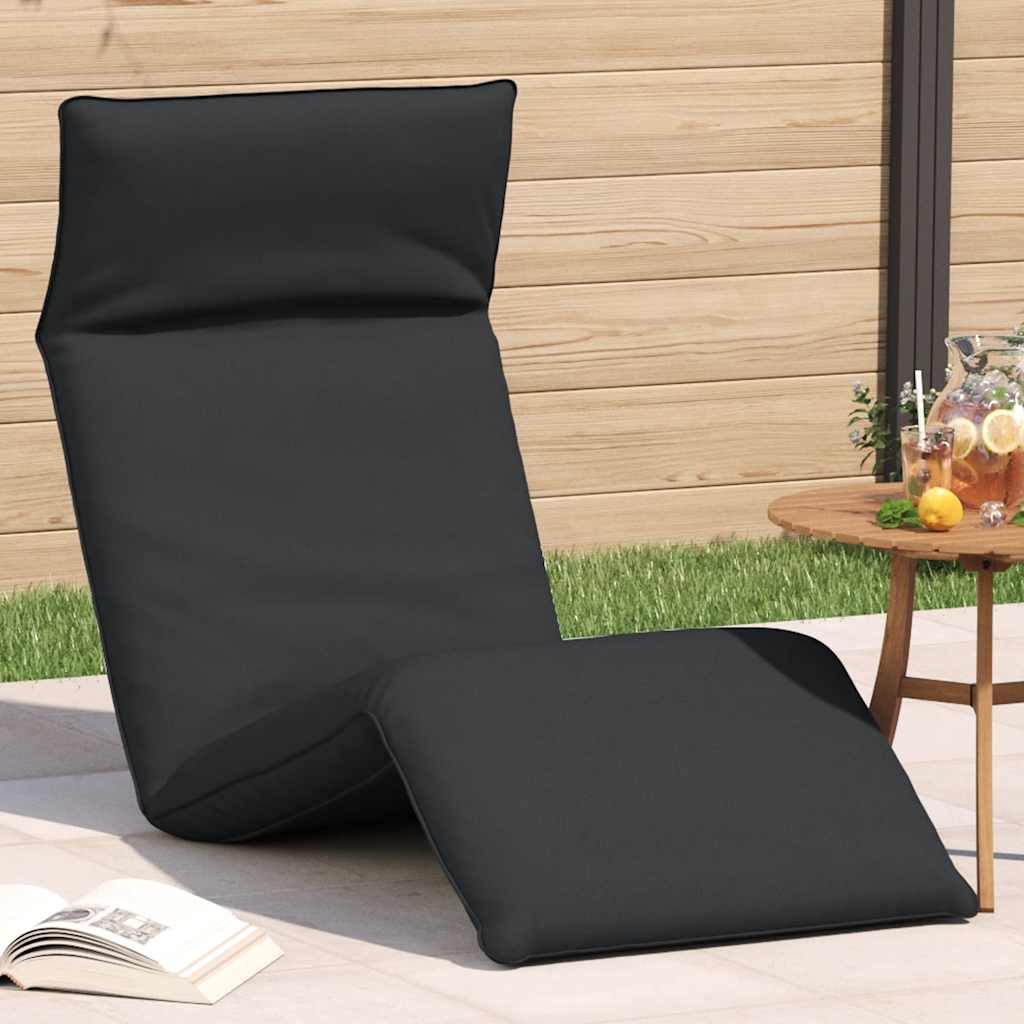 vidaXL Leżak składany czarny 175x54x8,5 cm Oxford Fabric