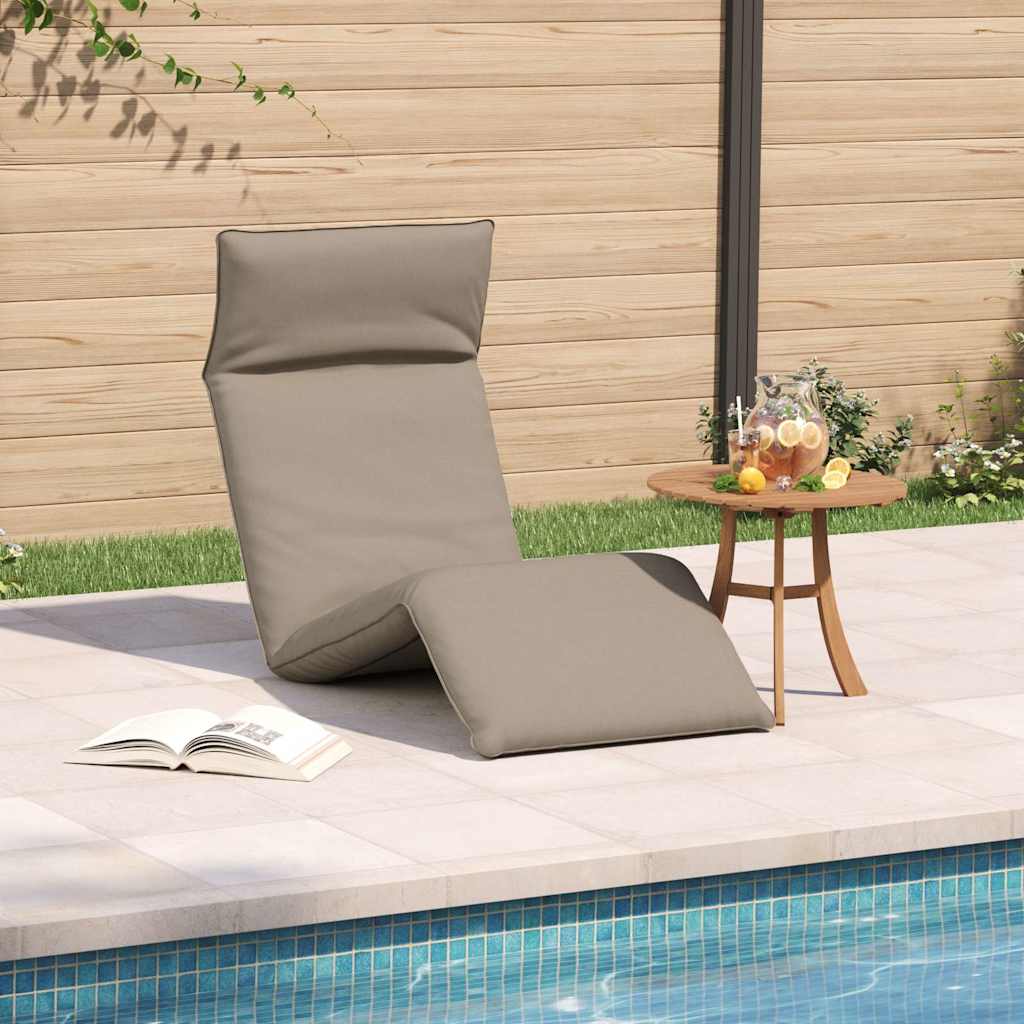vidaXL Leżak składany Taupe 175x54x8,5 cm Oxford Fabric