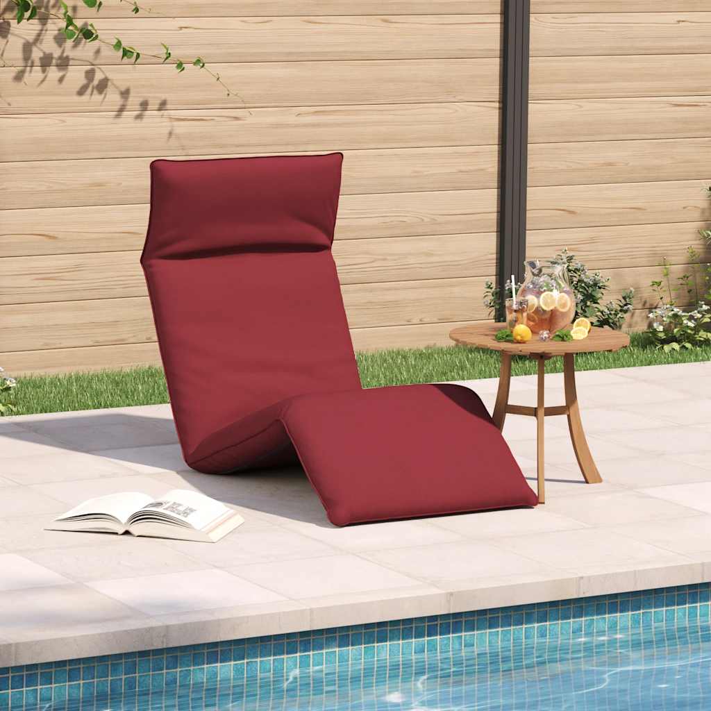 vidaXL Leżak składany wino czerwone 175x54x8,5 cm tkanina Oxford
