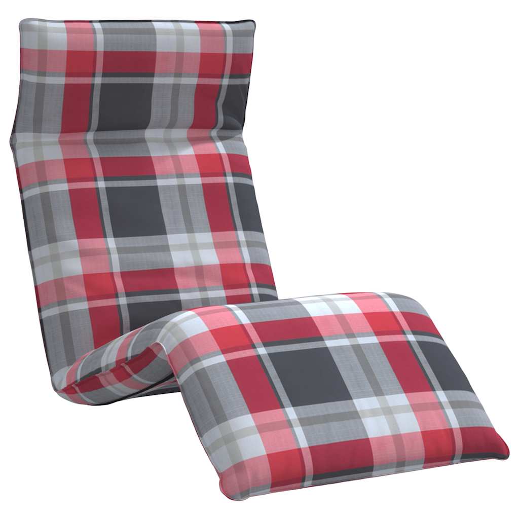 vidaXL Leżak składany w kratkę w kolorze czerwonym 175x54x8,5 cm